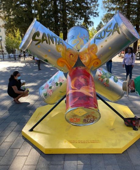 “Vote Barrels”, created by Youth Promotores from Latino Service Providers, under the guidance of artists Martin Zuniga and Magalli Larque.